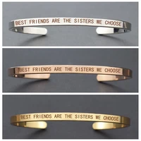 quotes best friends are the sisters we choose engraved words cuff bracelet couples daughters gifts