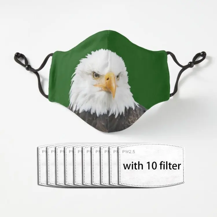 

Унисекс хлопковая маска Eagle с принтом для взрослых, уличная моющаяся многоразовая маска для лица, Регулируемые дышащие маски