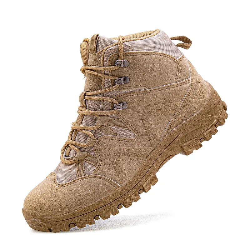 Men Tactical Boots Army Boots Military Desert Waterproof Work Safety Shoes Climbing Hiking Sport Shoes Ankle Men's Outdoor Boots - Цвет: sandy