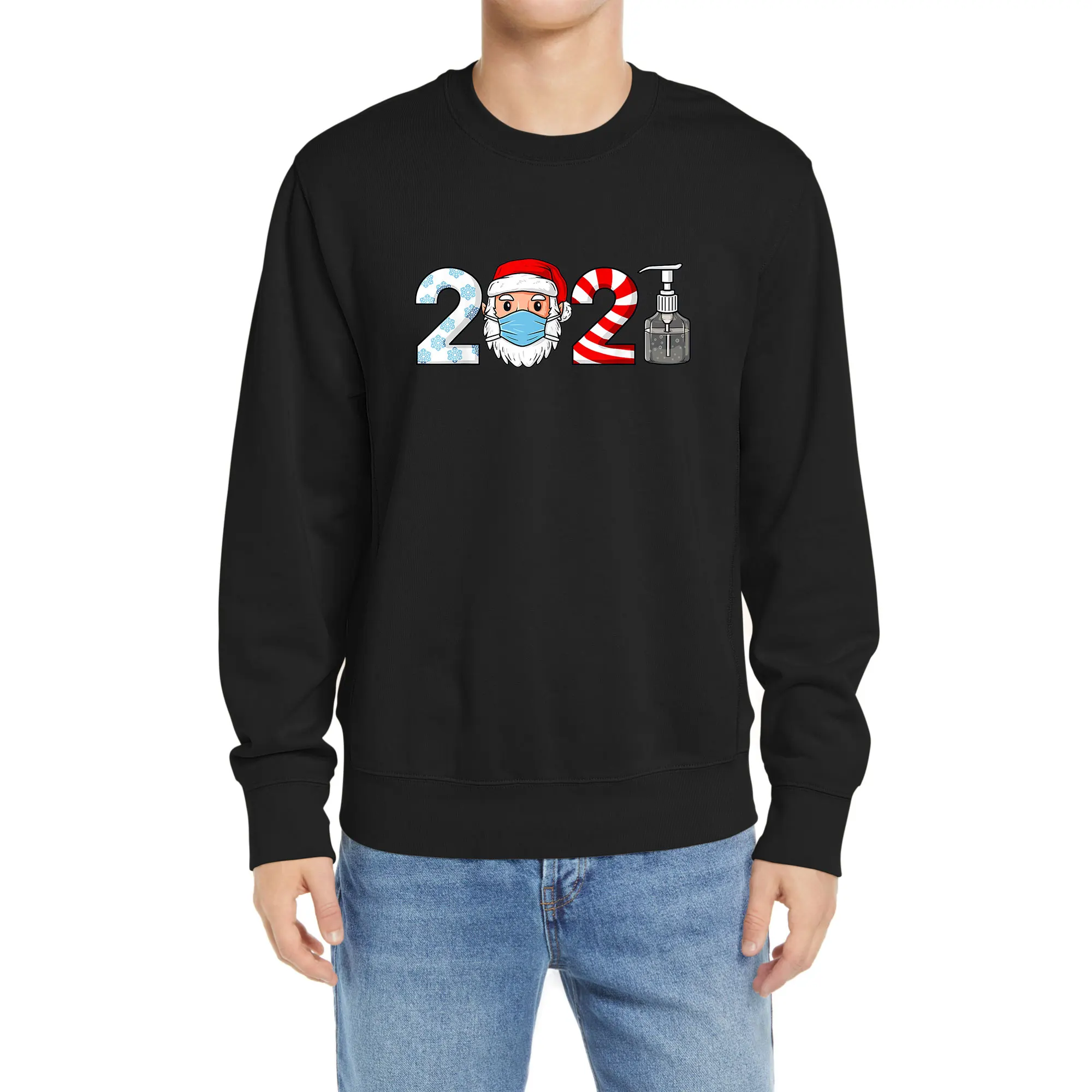 

Unisex Cotton 2021 Christmas Santa Claus Funny Family Xmas Men's Fleece Casual Pullover Hoodies Sweatshirts Warm Autumn Winter
