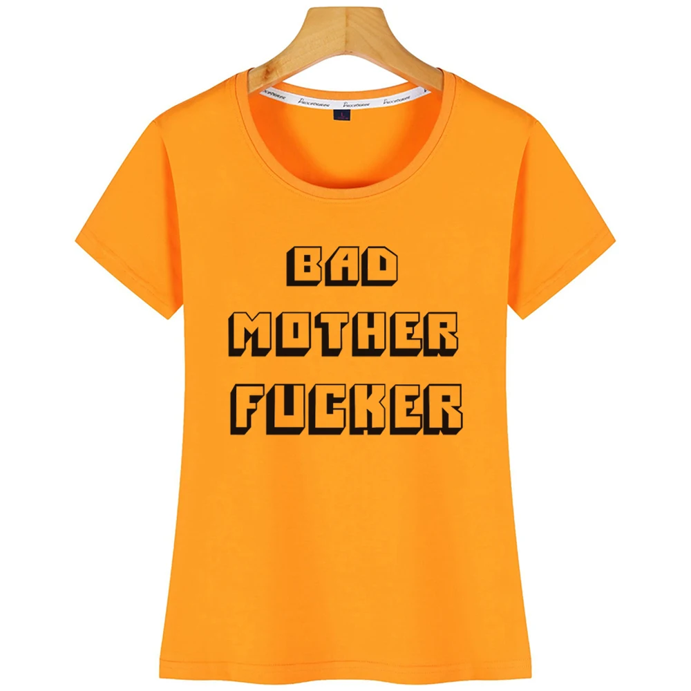 Топы Футболка женская Bad Mother Er Pulp fiction Wallet Kawaii черная футболка с принтом|Футболки| |