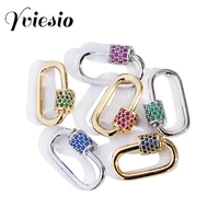 color zircon diy creative locks carabiner screw clasps accessories for handmade mesh chains punk style pendant jewelry making