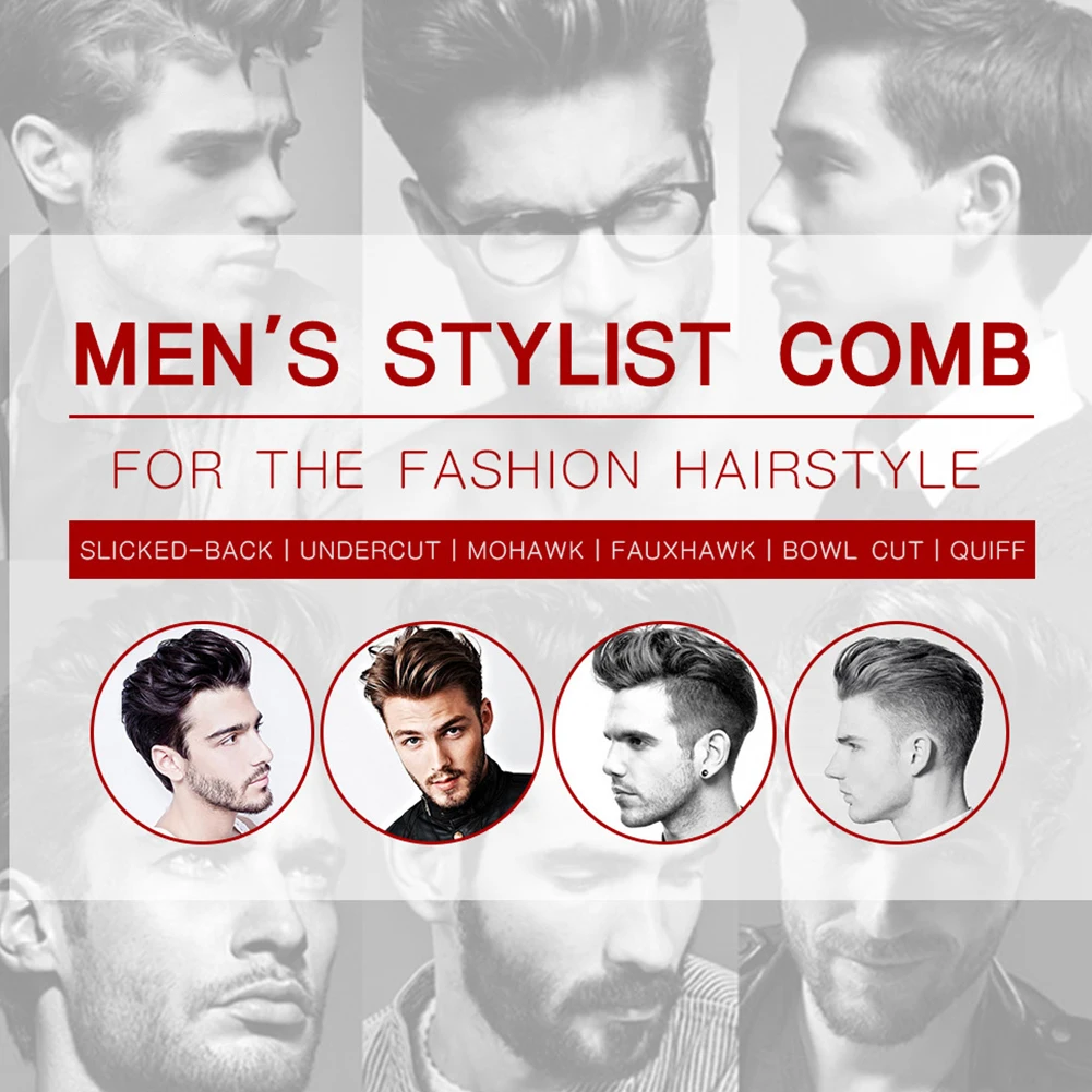 

1PCS Professional Men Styling Comb Men Hairdressing Tool Wide Teeth Fork Comb Oil Hair Styling Comb Great For All Hair Types