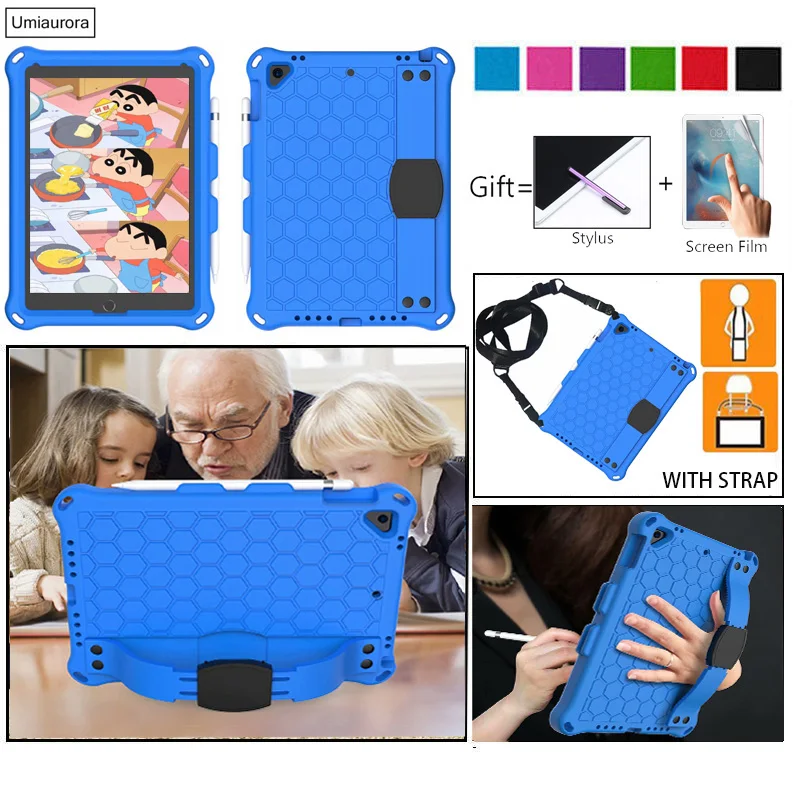 

Kids Case for Ipad Air 2 5th 6th 2017 2018 9.7" Shock Proof EVA full Body Cover Stand Case for iPad Mini 7th 8th Gen 10.2 Case