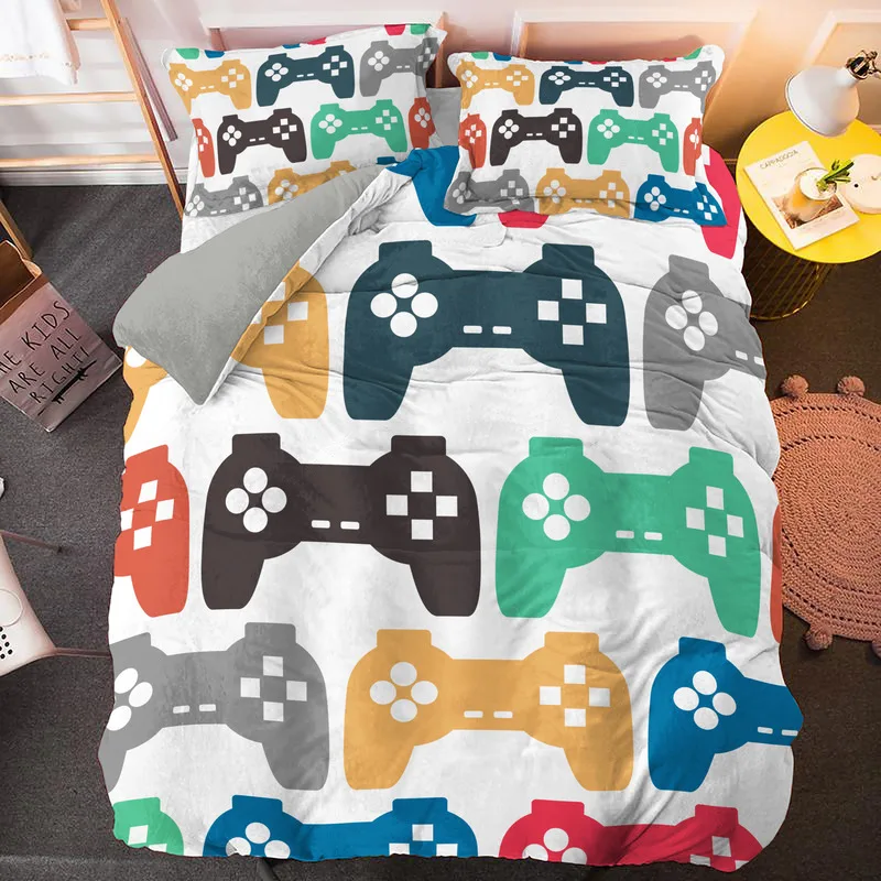 

Cartoon Gamer Print Duvet Cover Set 2/3 Pcs Bedding Sets Comforter with Pillowcase for Kid US/AU/EU/UK 14 Size