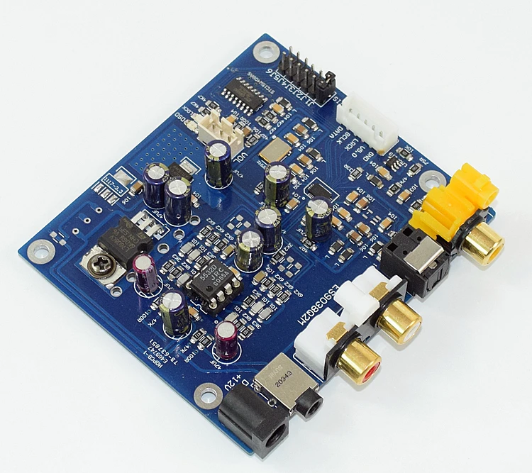 

YWJJX DC 9-15V 76*86MM ES9038 Q2M I2S DSD Fiber Coaxial Input Decoding Board DAC