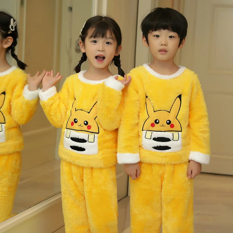 Детские повседневные пижамы комплект одежды из бархата кораллового цвета для