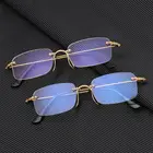 Очки для чтения с алмазной огранкой, без оправы, с защитой от УФ-лучей и синими лучами, портативные ульсветильник очки для дальнего зрения, 1 шт.