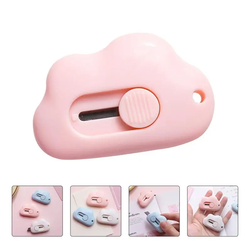 

6Pcs Retractable Utility Knives Cloud Box Cutter Opner Office Supplies