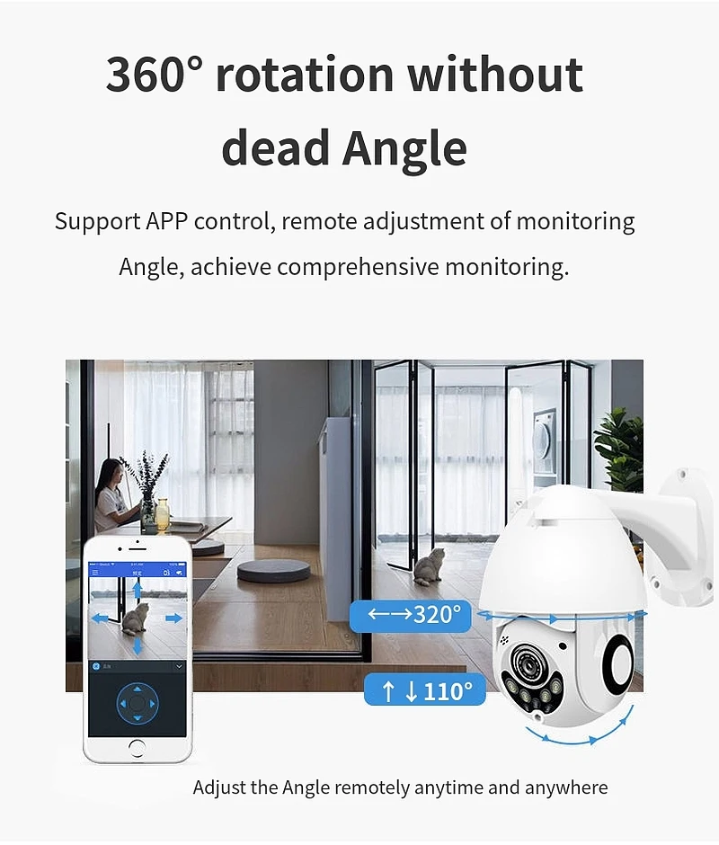 1080P PTZ IP камера наружная скорость купольная беспроводная видеокамера с Wi-Fi панорамирование наклон 4X зум ИК Сеть видеонаблюдения 720P