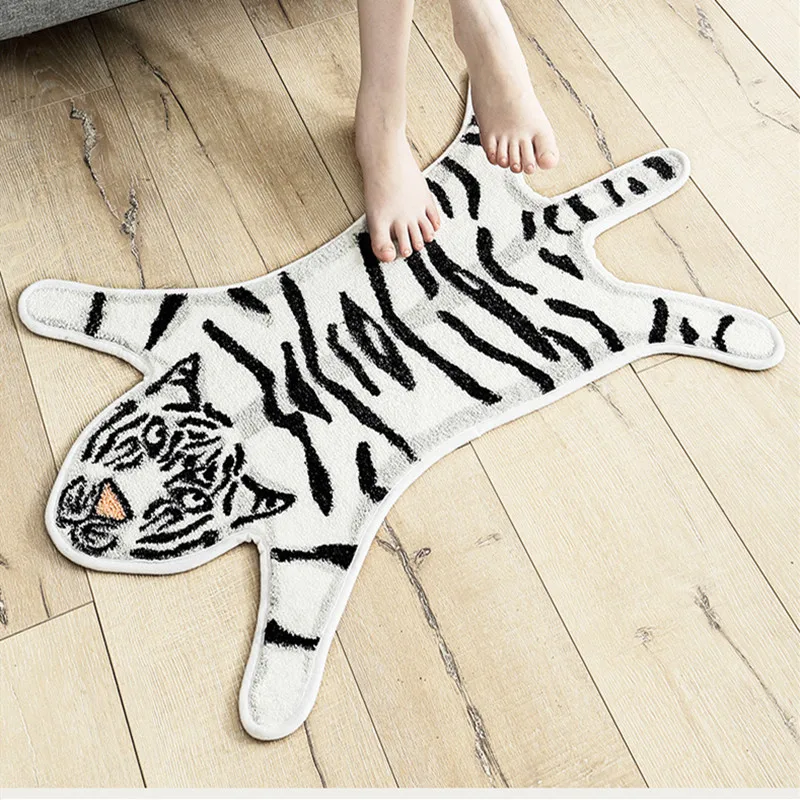 Новый коврик с тигром животным принтом нескользящий для двери полиэстер