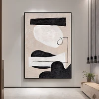 paintinghand painted light gray extravagant black and white paintings of modern living room backdrop decorative painting