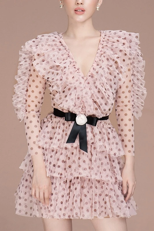 2019 летнее Сетчатое кружевное платье с оборками и бантом женские вечерние платья