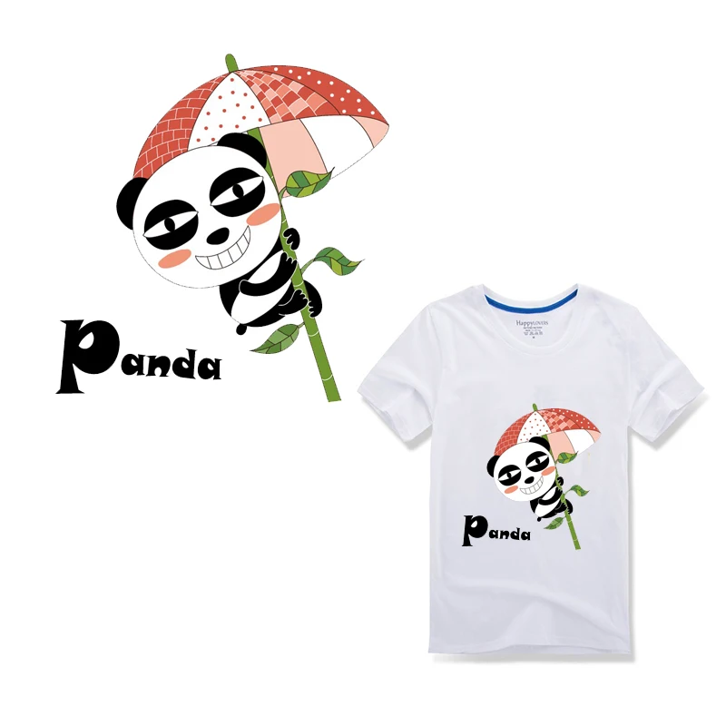 Мультяшные милые нашивки в виде панды для одежды термоклейкие переводные