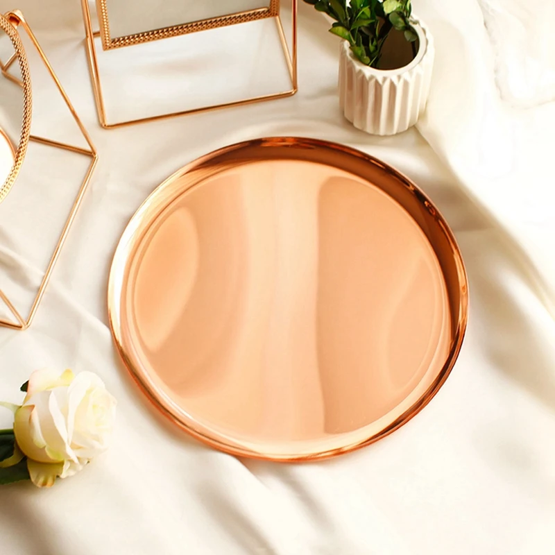 

Nordic Metal Rose Gold Office Table Storage Tray with Wire Basket, 2 Pack Metal Baskets