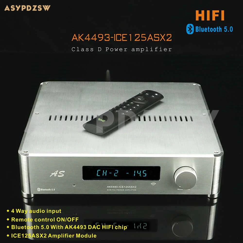 

Bluetooth 5,0 AK4493-ICE125ASX2 пульт дистанционного управления класса D Мощность усилитель с частотно-регулируемым приводом дисплей