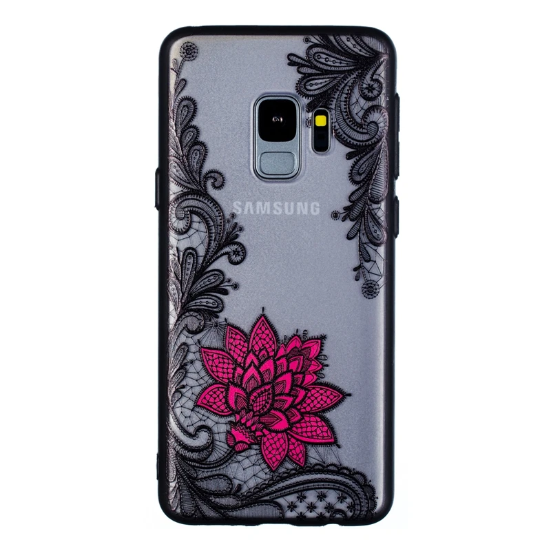 DJRose Милый прозрачный чехол с розовыми цветами для samsung Galaxy S10 S6 s7 edge S10e S9 S8 Plus A6 A8 A3 A5 A7 TPU+ PC задняя крышка - Цвет: DJRose