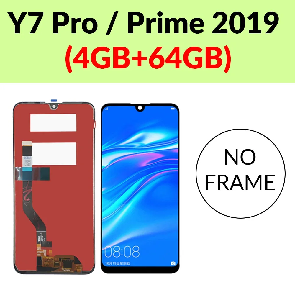 Y7 2019 4GB no Frame Черный ЖК-экран для huawei Y6 Y7 премьер-профессионал дисплей+ Замена сенсорного экрана для huawei Y9 Enjoy 9 Plus Y9 lcd - Цвет: Y7 2019 4GB no Frame