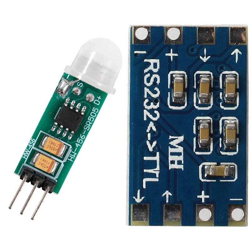 

1 Pcs Mini RS232 - TTL Converter Module Board Adapter & 1 Pcs Mini IR Infrared PIR Motion Human Sensor Detector Module