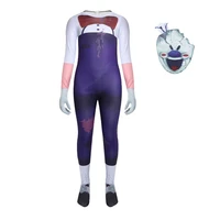 halloween costume terrify ice scream performance clothing jumpsuit girls boys dress up clothes mr meat cosplay mask bodysuit