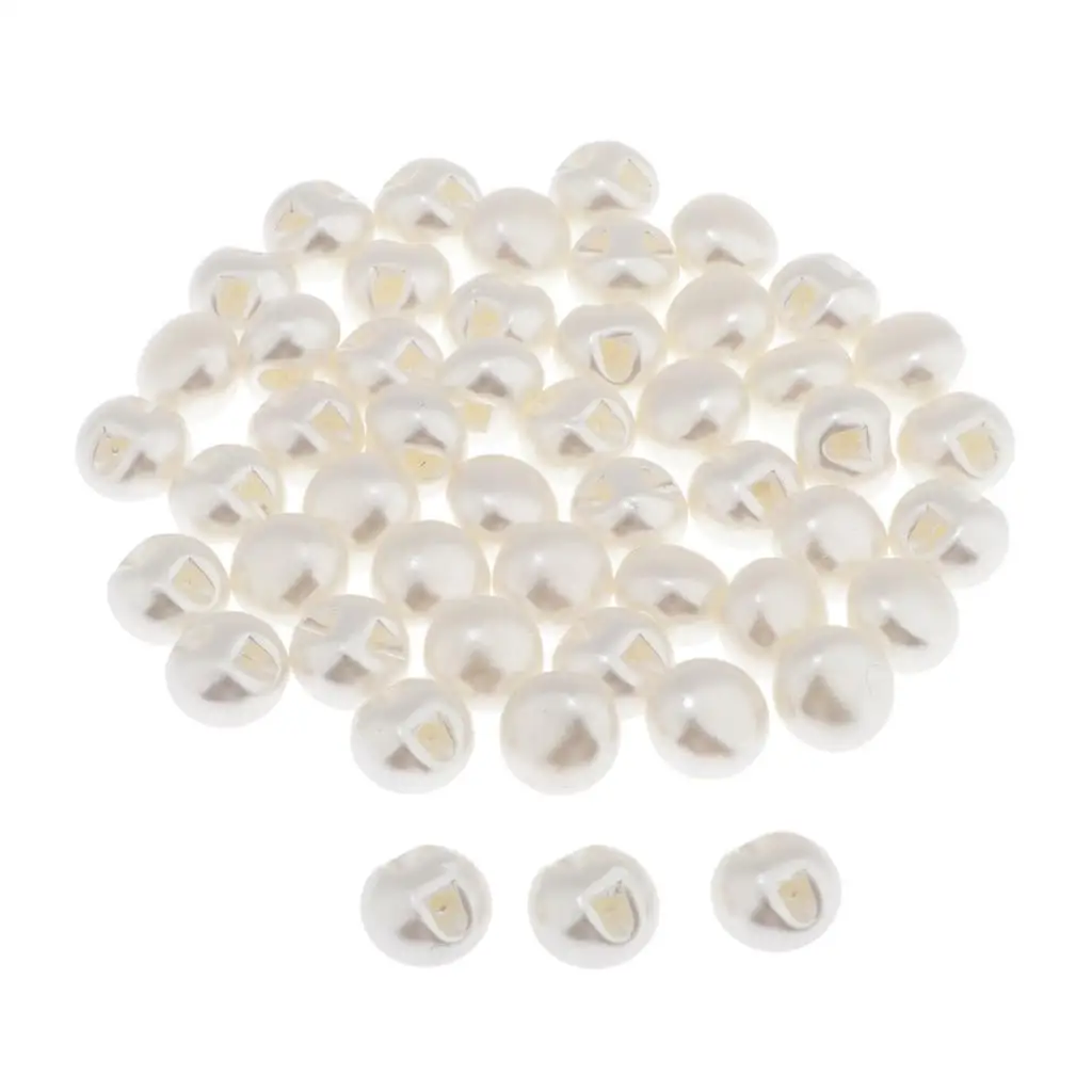 

100 Pcs Small Round Pearl Sewing Buttons for Overcoat Wedding Clothing Crafts