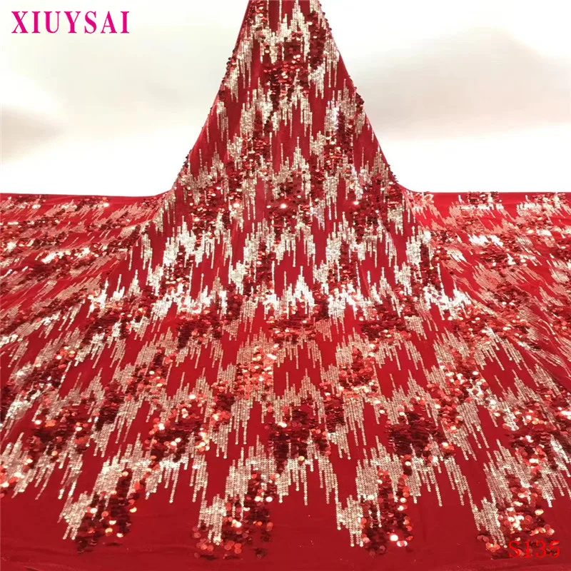 

XIUYSAl Sequins lace 2020 high quality Nigerian lace fabric latest lace fabric luxury sequin green lace fabric for wedding dress