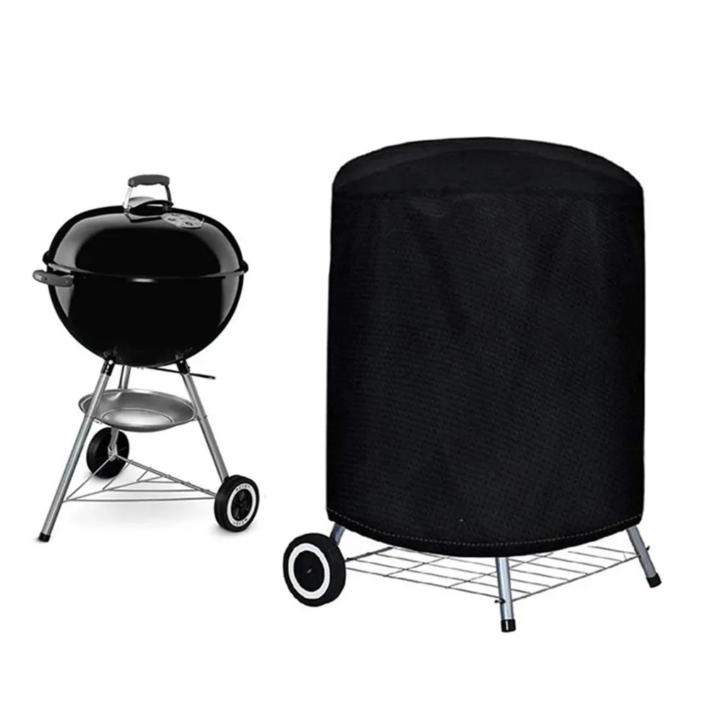 

1PC BBQ Cover Outdoor Dust Waterproof Weber Heavy Duty Grill Cover Rain Protective Outdoor Barbecue Cover Round Bb