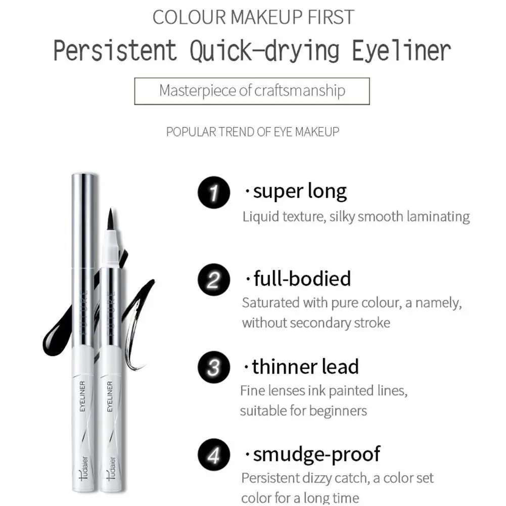 

High Quality Waterproof Liquid Eyeliner Pen Quick Dry Natural Black Eyeliner Pencil Fast-drying Professional Eyes Liner