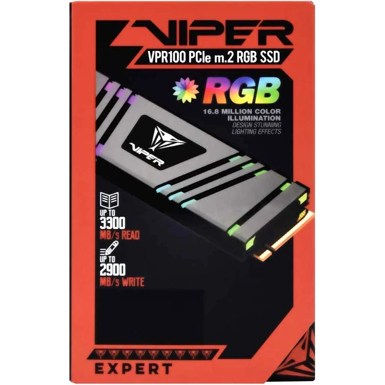 Твердотельный накопитель Patriot Viper VPR100 RGB 2TBM28H SSD M.2 2.0Tb PCI Ex4|Внутренние