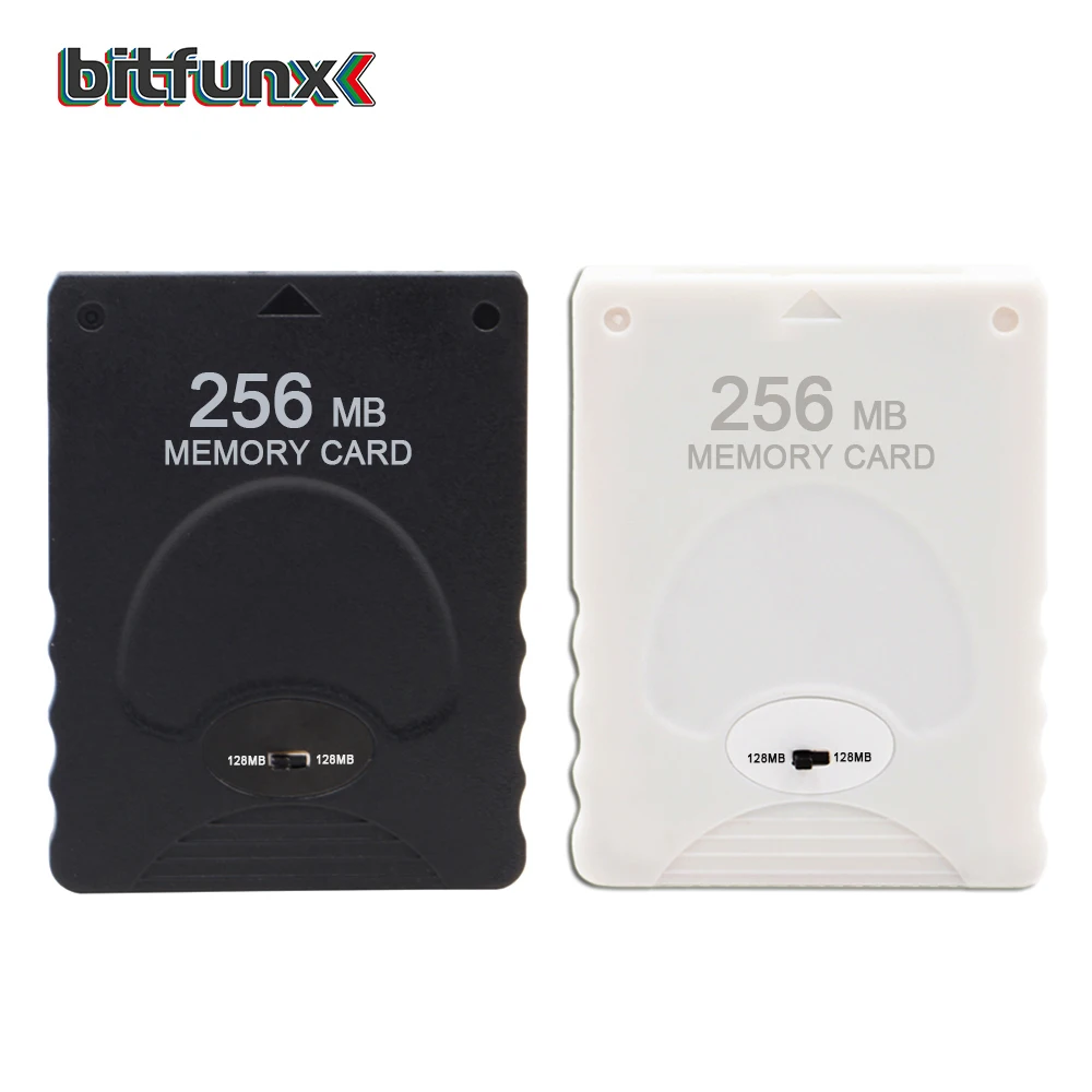 Карта памяти Bitfunx 256MB Save Game Data Stick модуль для Sony PlayStation 2 PS2 черный белый цвет пустая