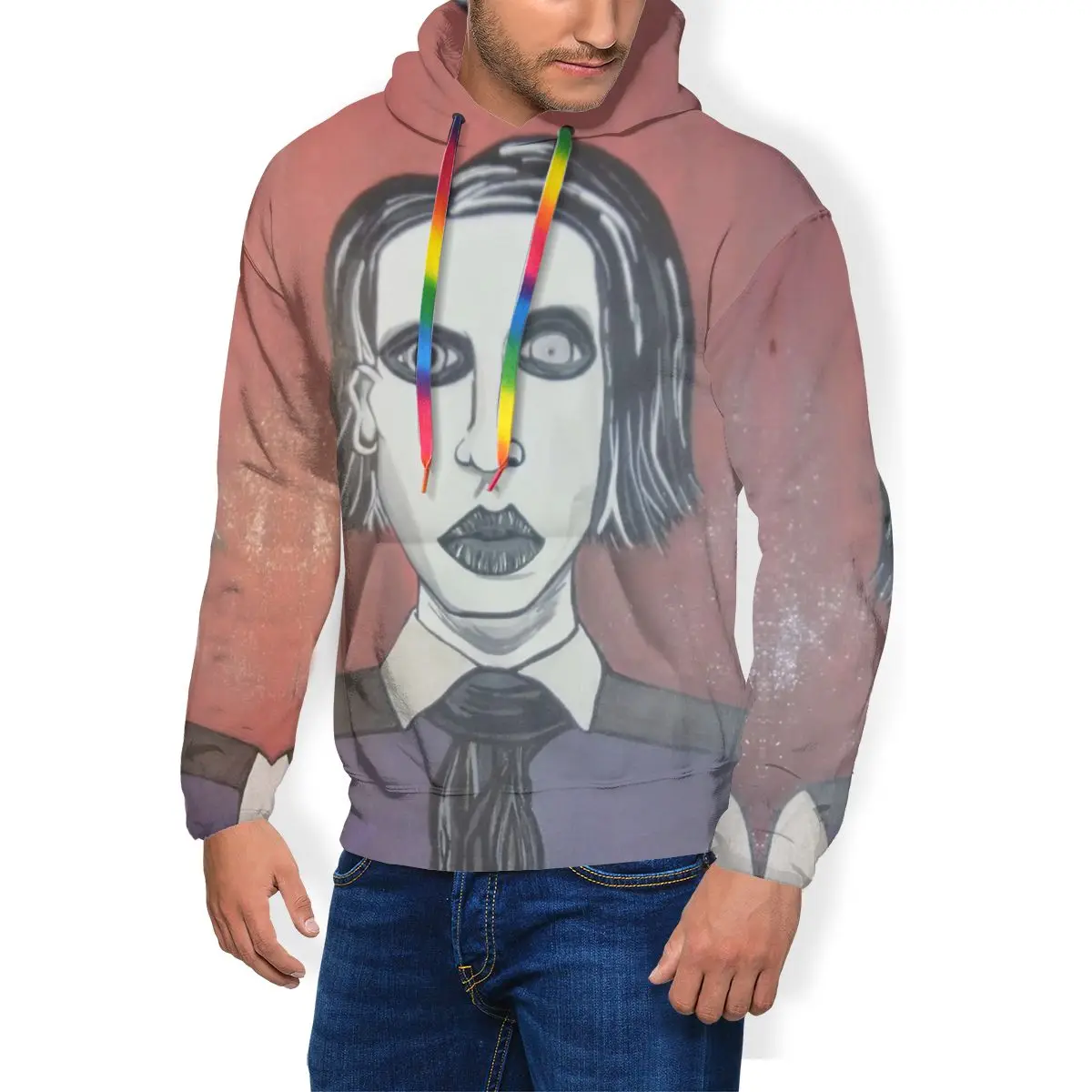 

Marilyn Manson Hoodie Marilyn Manson Hoodies Warm Polyester Pullover Hoodie Long Male XXX Purple Hoodies
