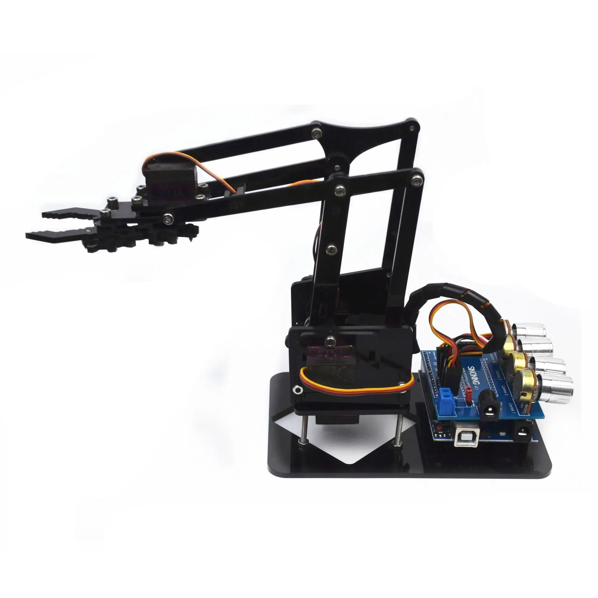 DIY Acrylic Metal Robotic Arm Assembly Programming Learning Kit for Arduino 4DOF Mechanical Grab Manipulator Gifts Kids | Канцтовары для