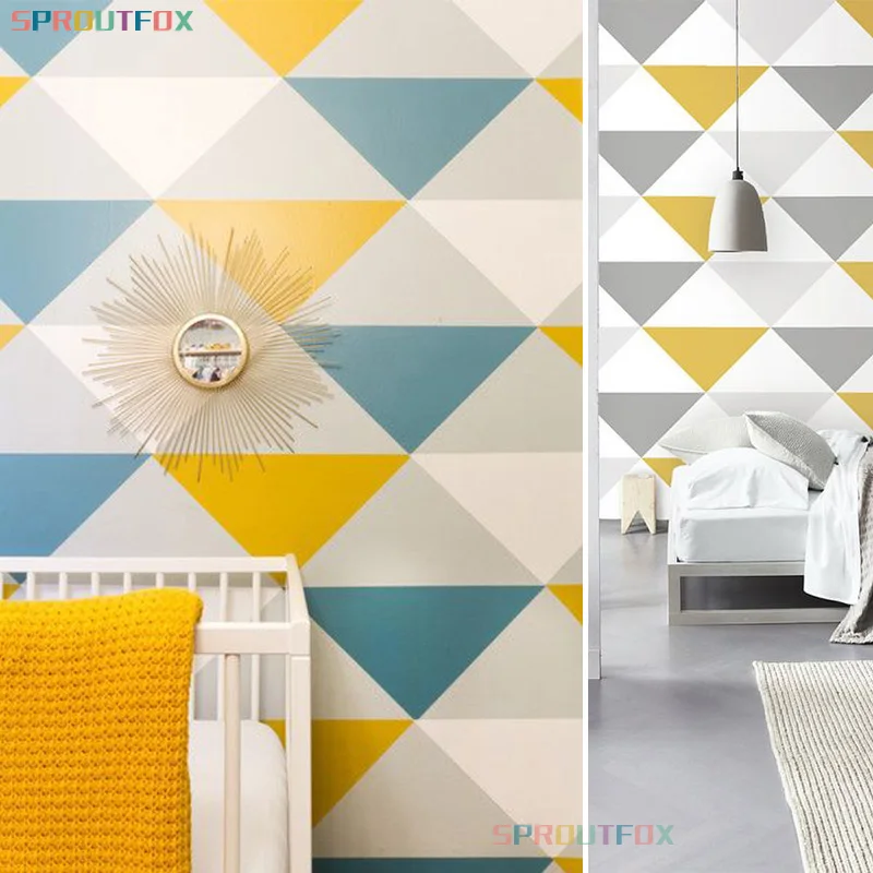 Виниловая наклейка сделай сам для детской комнаты в виде больших треугольников