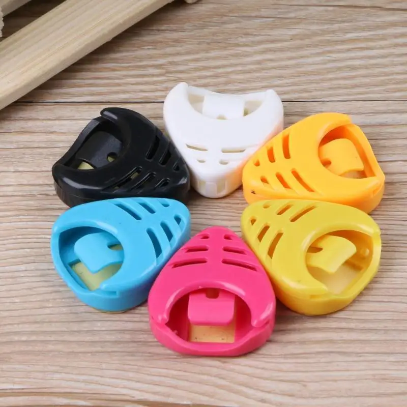 Портативный Пластик сердце Форма гитары Палочки держатель медиатора чехол