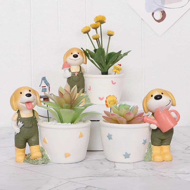 

Cute Resin Succulent Plant Pot Mini Planter Flowerpot for Home Desktop Decor BENL889