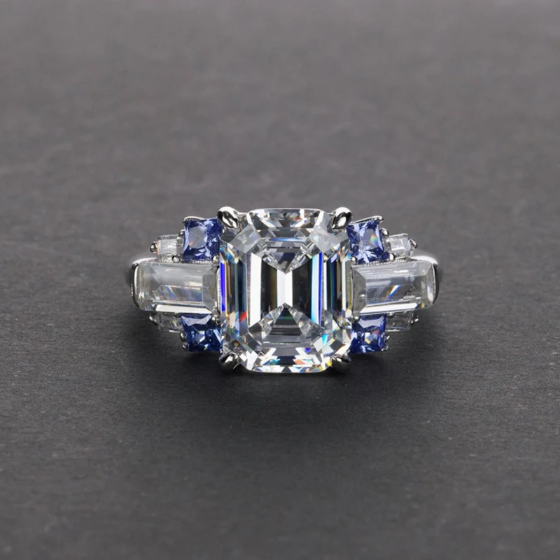 

Exquisite Big Zircon Wedding rings for women High quality 925 sterling silver White Yellow Blue Green CZ Princess ring jewelry