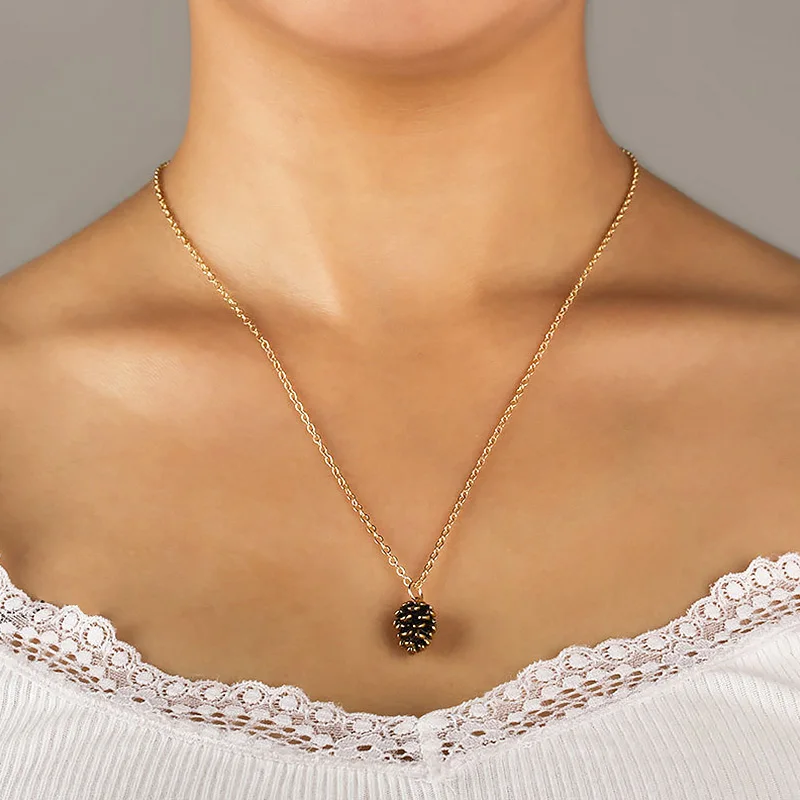 Новые простые аксессуары в виде сосновой гайки ожерелья модные украшения