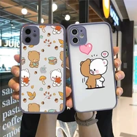 milk mocha bea camera protection bumper phone case for iphone 12 11 pro xs max xr x 8 7 plus translucent matte shockproof cover