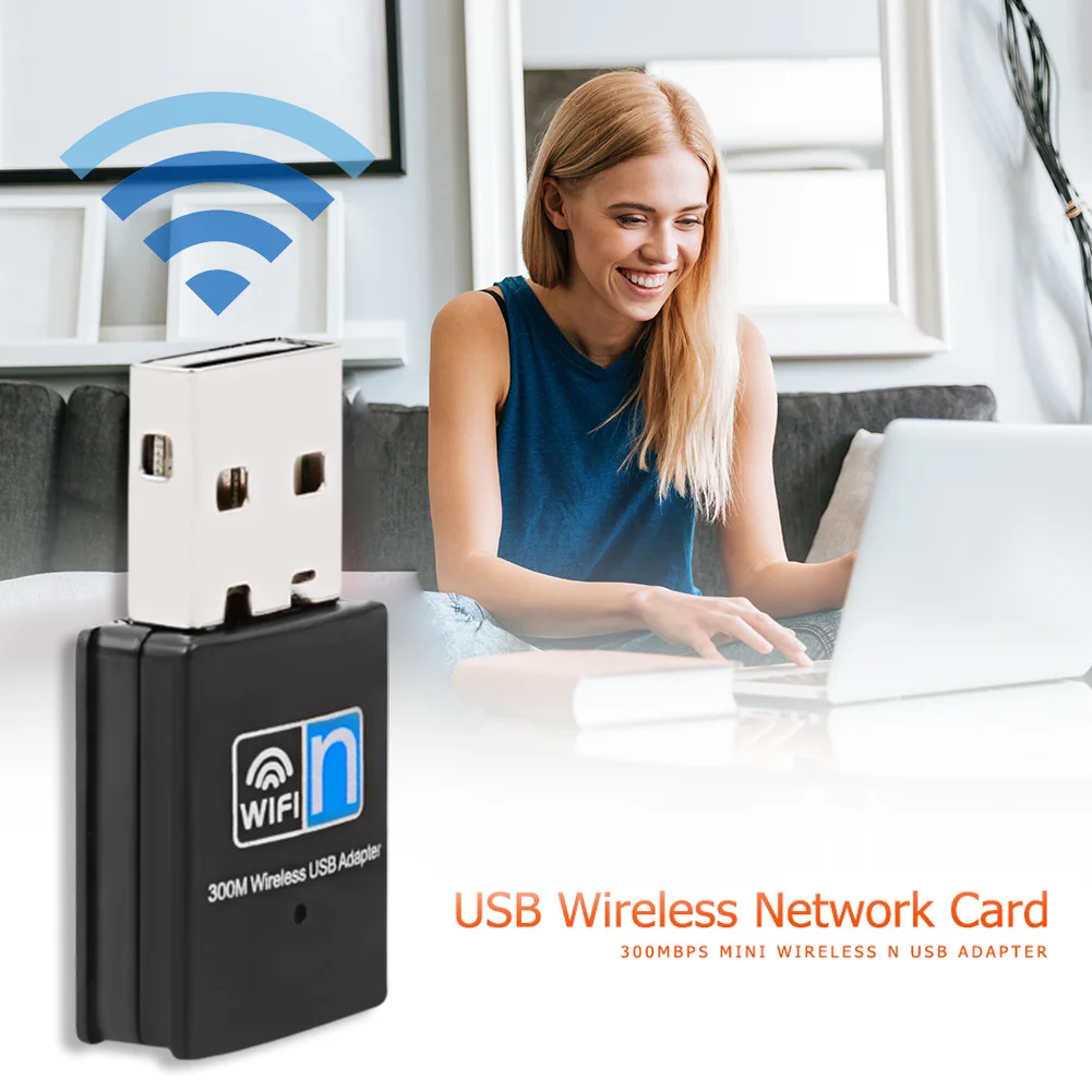 

10pcs 300Mbps Mini USB WiFi Adapter 802.11n/ g / b USB 2.0 Wireless Receiver Dongle Network Card Set with CD Antenna