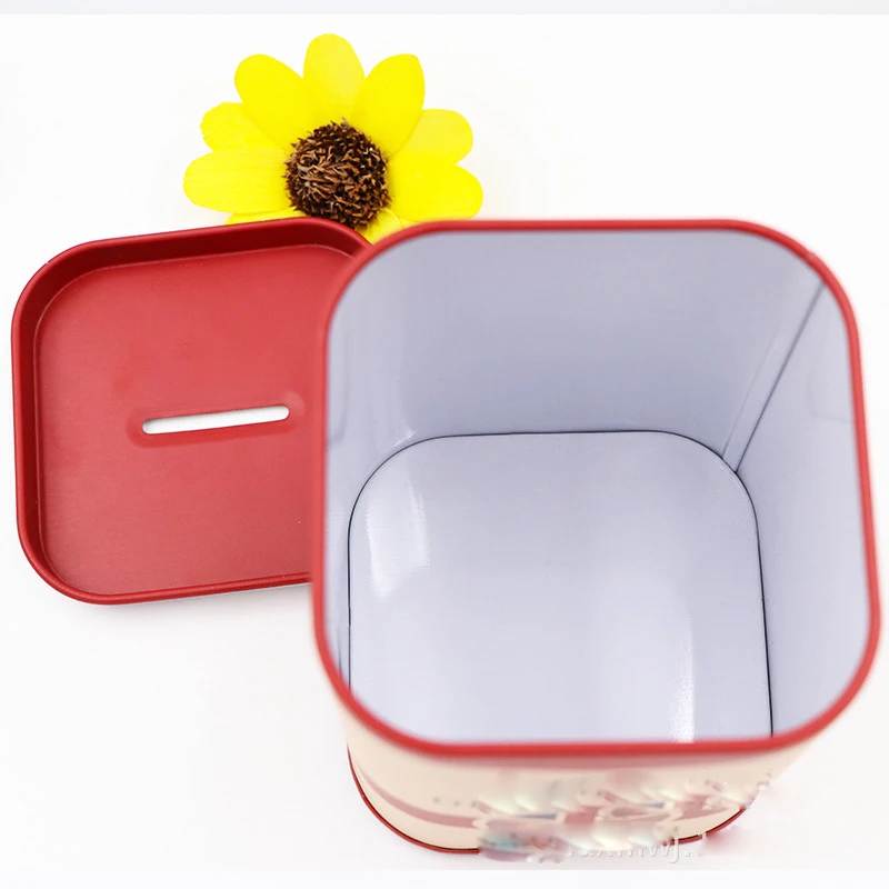 Персонализированная квадратная копилка серия Logbook жестяная тарелка для денег