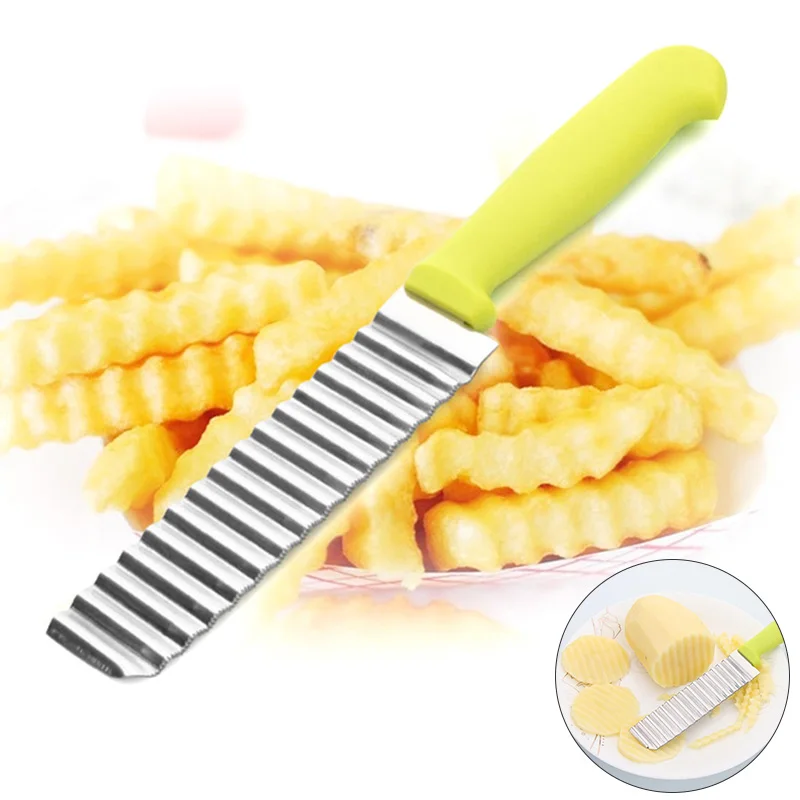 1 предмет Новинка Нержавеющая сталь волна Ножи резка картофельных чипсов Резак