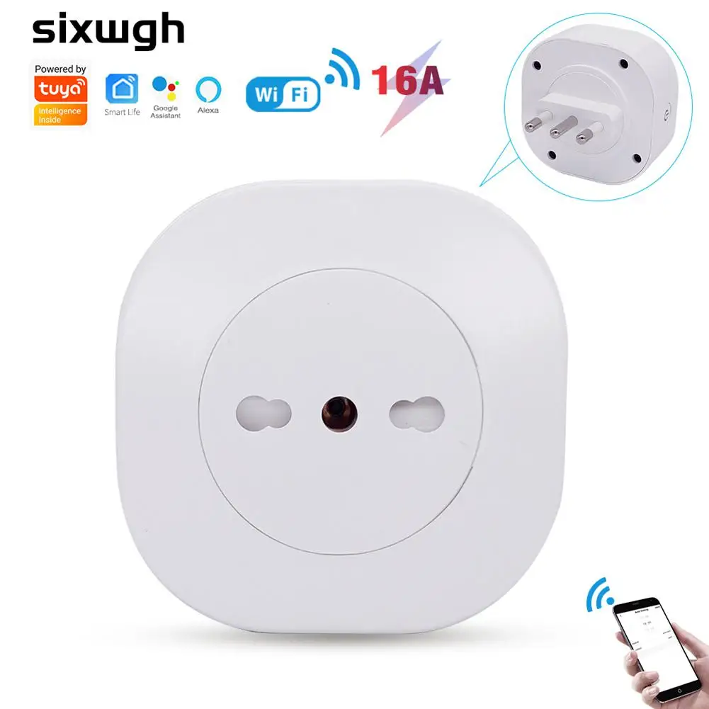 

Smart Plug WiFi Socket Italian 16A Relay Status Timing Function Tuya SmartLife APP Control Works With Alexa Google Assistant