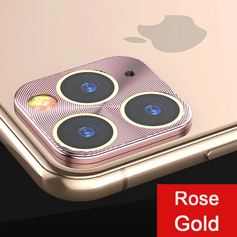 Rose Gold Iphone 11 Pro Max защитный чехол для экрана для iphone 11 Pro защита для камеры металлическое заднее кольцо для объектива для iphone 11 чехол для объектива камеры - Цвет: Rose Gold