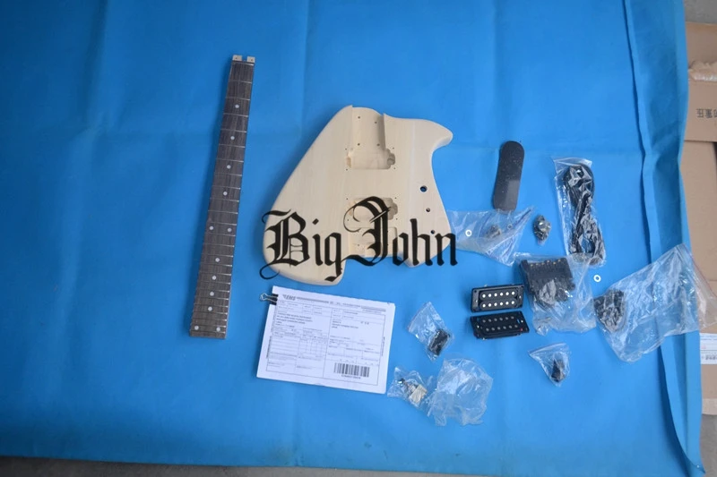 Безголовый корпус электрогитары и шея Неокрашенная с задней крышкой без