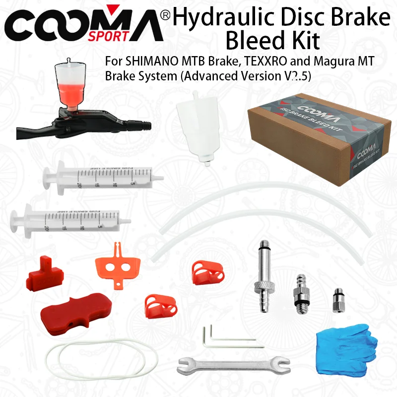 

Bicycle Hydraulic Brake Bleed Kit For Shimano, Magura, Txkxro System, Mineral Oil System, Advanced Kit V2.5