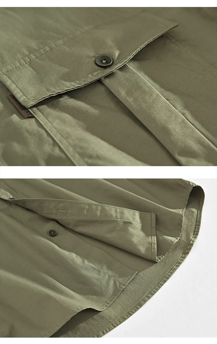 

Men Clothing 2021 Japanese Trendy Tooling Style Shirt Youth Cotton Lapel Pocket Shirt Loose Jacket Camisas Para Hombre