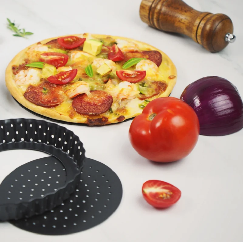 Круглая антипригарная противень для пиццы со съемным дном выпечки