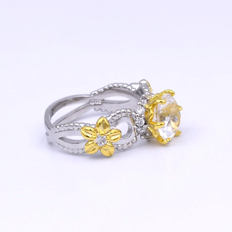 Желтый драгоценный камень роза Подсолнух полый дизайн женское очаровательное