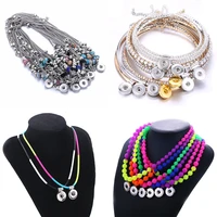 new snap button jewelry necklaces rhinestone crystal flower snap necklace fit diy 20mm 18mm snaps buttons pendant necklace