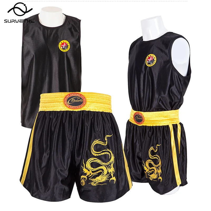Muay Thai Shorts to Fight Sanda Jersey Pants Set MMA Boxing Clothes Free Combat Sparring Grappling Kickboxing Training Uniform